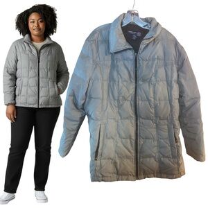 Venezia Women’s Plus 18/20 Silver Gray Real Duck Down Puffer Jacket Gorpcore Ski